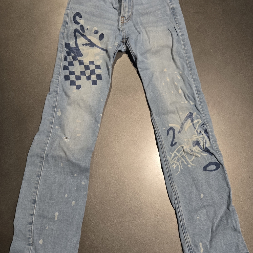 Abercrombie Kids Light Blue Graphic Slim Jeans